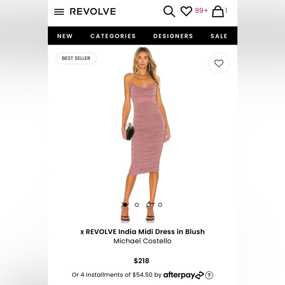 x REVOLVE India Midi Dress in Blush (Michael Costello)